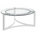 Modern Round Clear Glass Coffee Table Sign