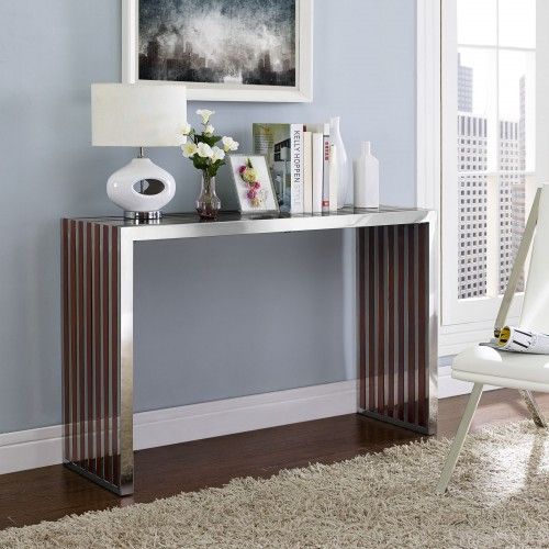 Modern Metal and Walnut Console Table George