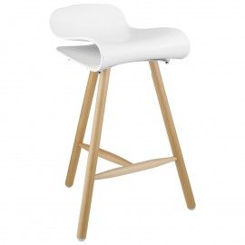 Mid-century Modern White Bar Stool Calvin