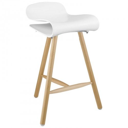 Mid-century Modern White Bar Stool Calvin