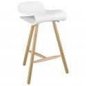 Mid-century Modern White Bar Stool Calvin