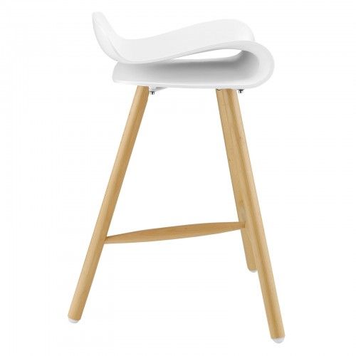 Mid-century Modern White Bar Stool Calvin