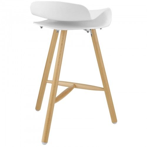 Mid-century Modern White Bar Stool Calvin