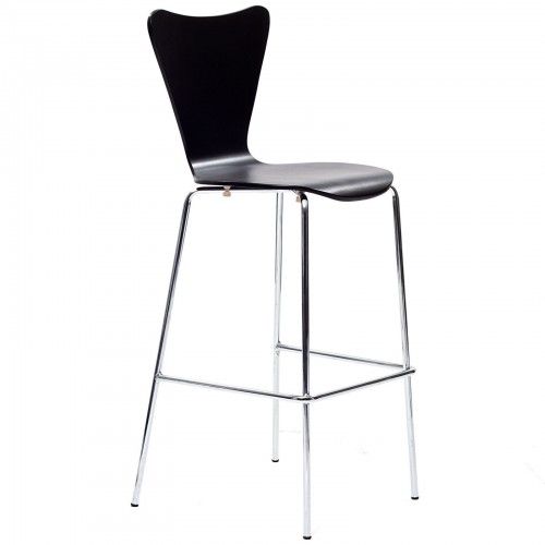 Modern Black Bent Plywood Bar Stool Deer