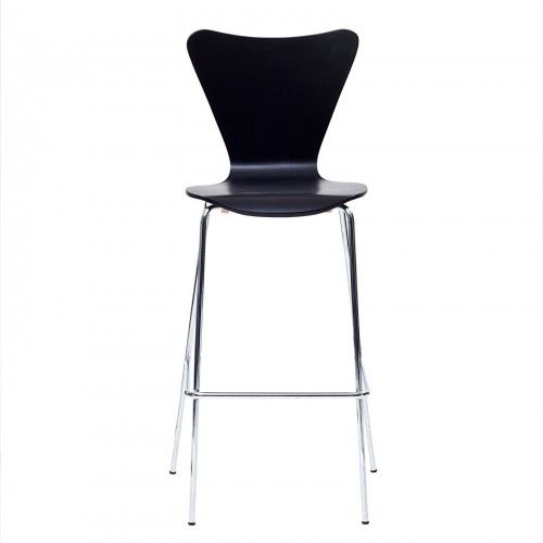 Modern Black Bent Plywood Bar Stool Deer