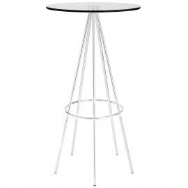 Modern Round Clear Glass Bar Table Grace