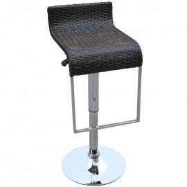 Modern Espresso Wicker Adjustable Bar Stool Bavaria