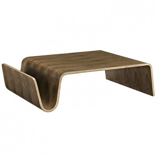 Modern Rectangular walnut plywood coffee table Avant