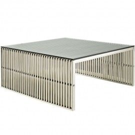 Modern Square stainless steel coffee table Vito