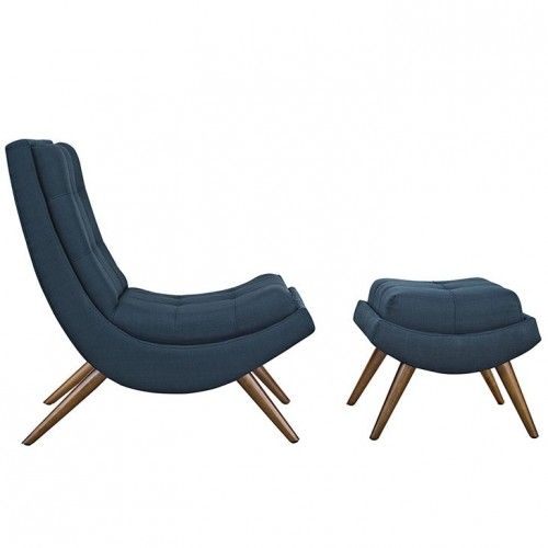 Modern fabric lounge chair with ottoman Density