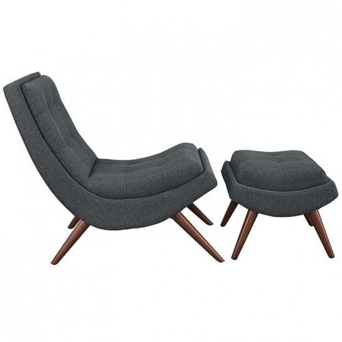Modern fabric lounge chair with ottoman Density