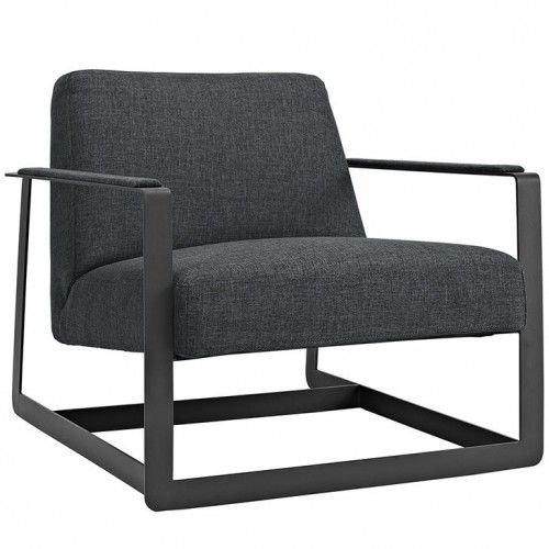 Modern Gray Leather Lounge Chair Jones