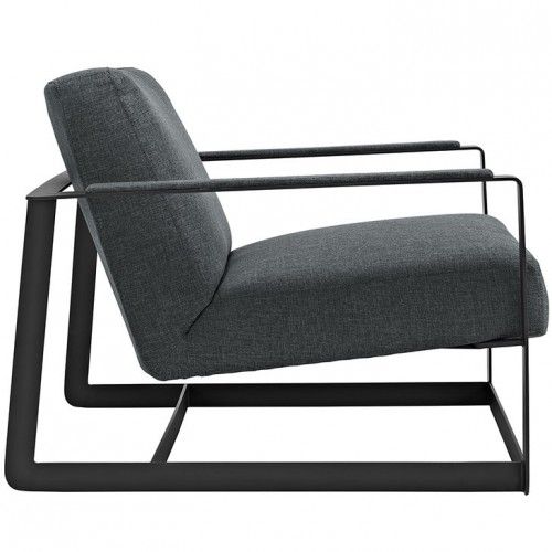 Modern Gray Leather Lounge Chair Jones