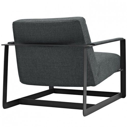 Modern Gray Leather Lounge Chair Jones