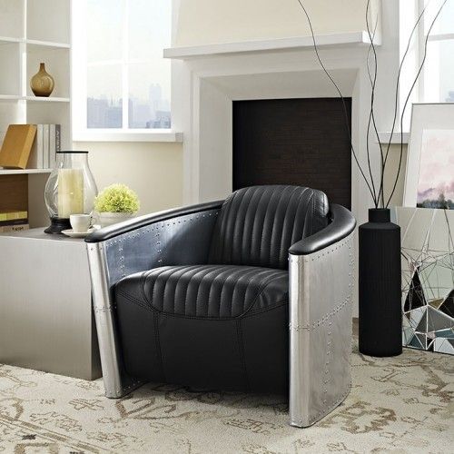 Modern Leather Lounge Chair Terra