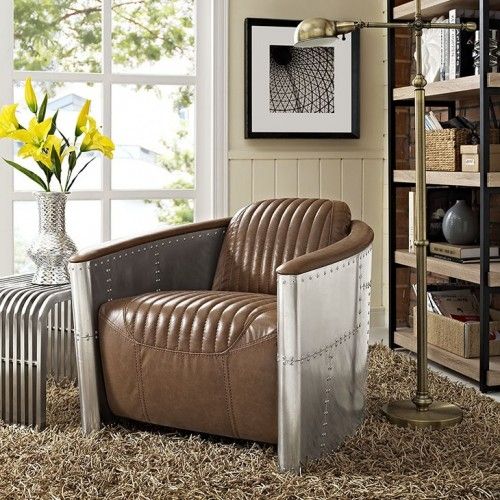 Modern Leather Lounge Chair Terra