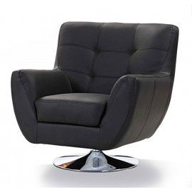 Modern Black Swivel Lounge Chair Niko