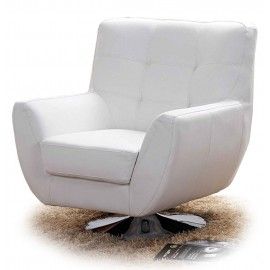 Modern White Swivel Lounge Chair Niko