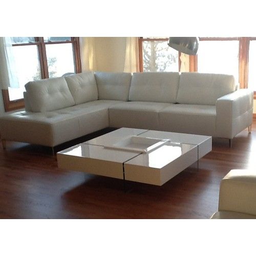 Modern white square floating coffee table Joel