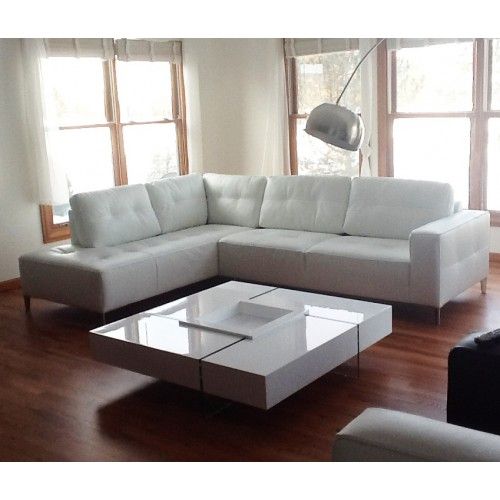 Modern white square floating coffee table Joel