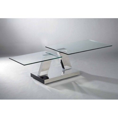 Modern glass swivel top coffee table Loreto