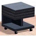 Modern Wenge veneer end table with casters and drawer Nikaho