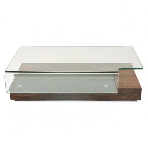 Modern Walnut and Glass Coffee Table April