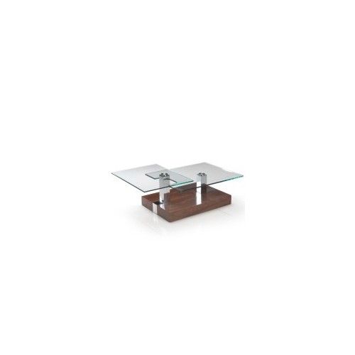 Modern Walnut Coffee Table with Swivel Glass Tops Kelly