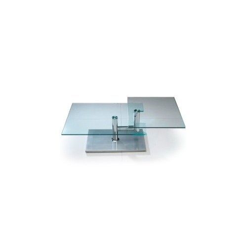 Modern Chromed and Glass Swivel Coffee Table Dew