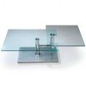 Modern Chromed and Glass Swivel Coffee Table Dew
