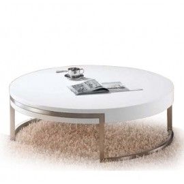 Modern round white coffee table Russel