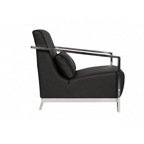 Modern Black Leather Lounge Chair Eric