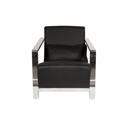 Modern Black Leather Lounge Chair Eric