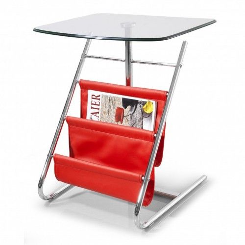 Modern Side Table with Magazine Rack Bobby