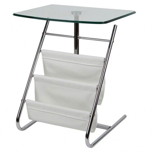 Modern Side Table with Magazine Rack Bobby