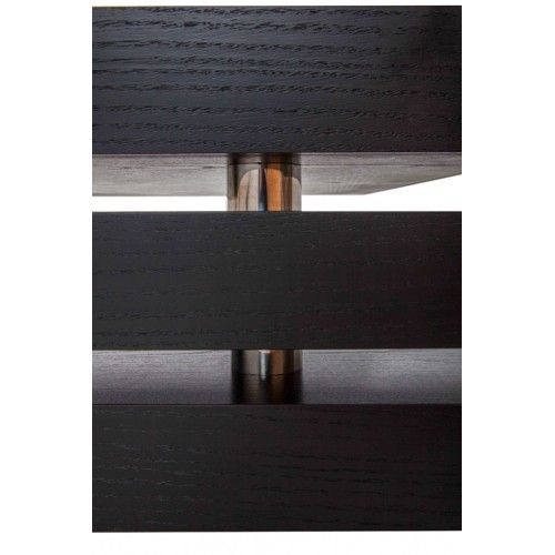 Modern Black Oak Coffee Table Black Star