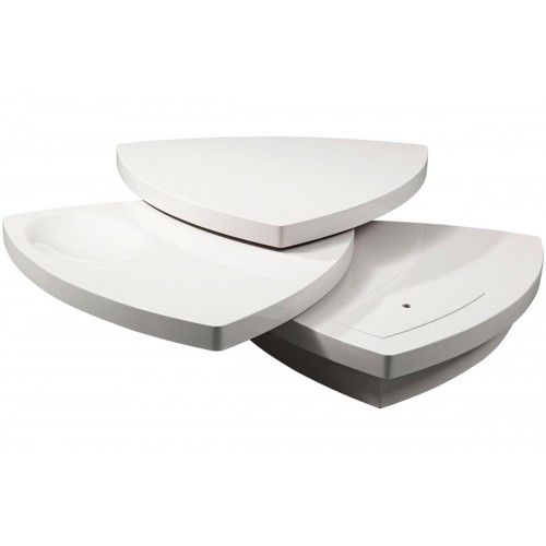 Modern White Tiered Coffee Table Boat