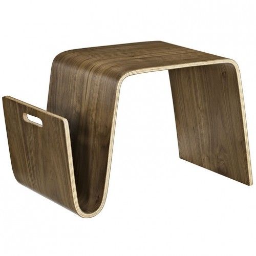 Modern walnut plywood side table Avant