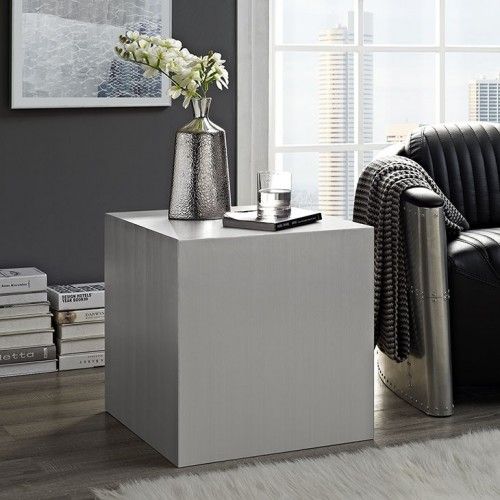 Industrial Stainless Steel Side Table Brick