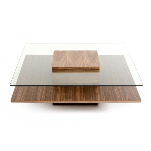 Contemporary square glass top coffee table Tobe