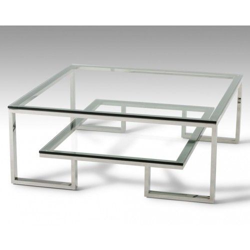 Modern square glass coffee table Lake
