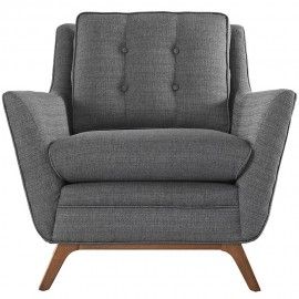 Mid-century Modern Grey Fabric Club Chair Bella