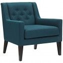 Mid-century Azure Blue Modern Fabric Lounge Chair Empire