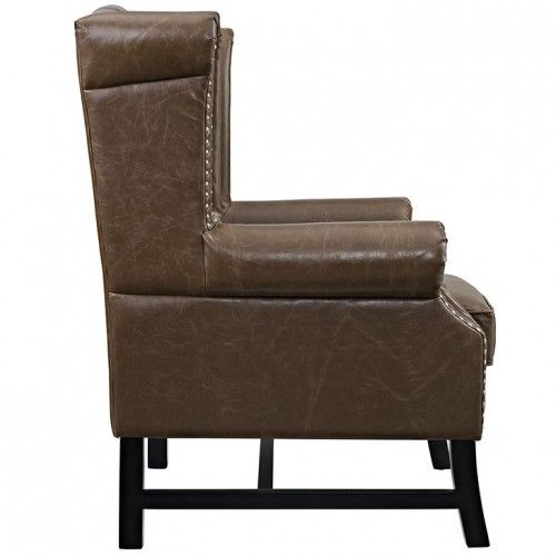 Brown Leather Club Chair Throne