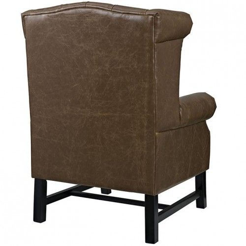 Brown Leather Club Chair Throne