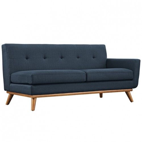 Mid-century Modern Fabric Left-Facing Sectional Sofa Calvin