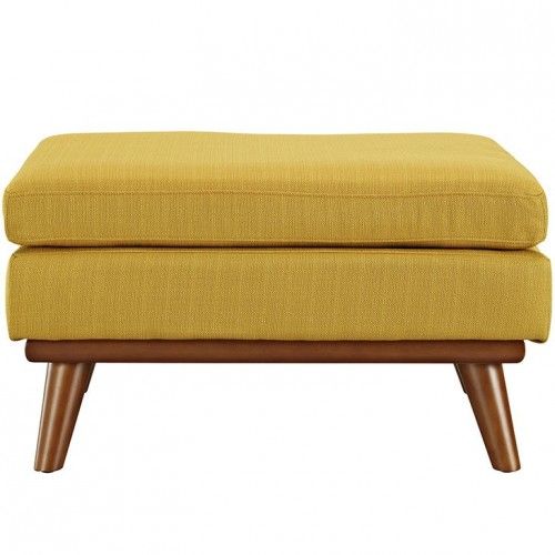 Mid-century Modern Fabric Ottoman Calvin