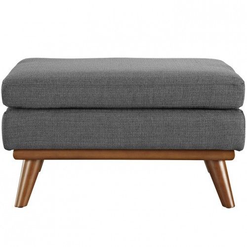 Mid-century Modern Fabric Ottoman Calvin