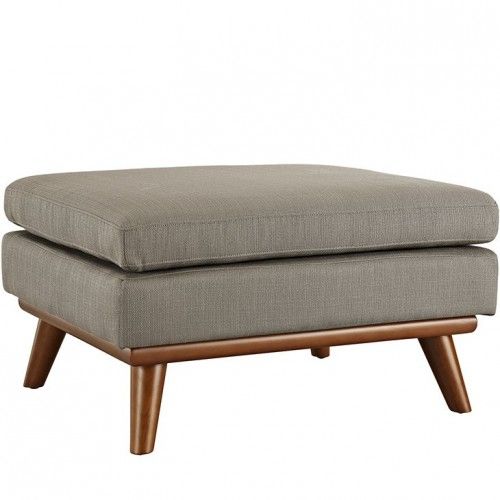 Mid-century Modern Fabric Ottoman Calvin