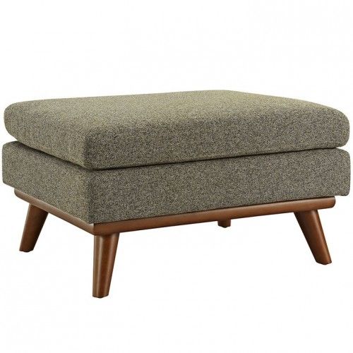 Mid-century Modern Fabric Ottoman Calvin